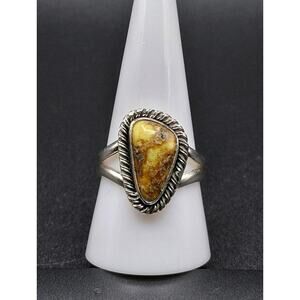 Palomino Turquoise Ring, Size 9.75, Sterling Silver, Navajo Southwest Style